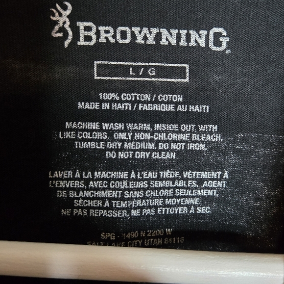 Browning Men’s Graphic T-Shirt Black Size Large – Hunting Flag Design - Picture 3 of 3